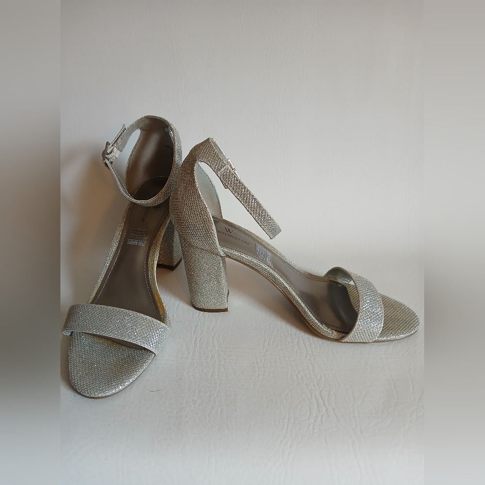Worthington Sparkling Open Toe Ankle Strap  Special Occasion Shoe Sz7.5M